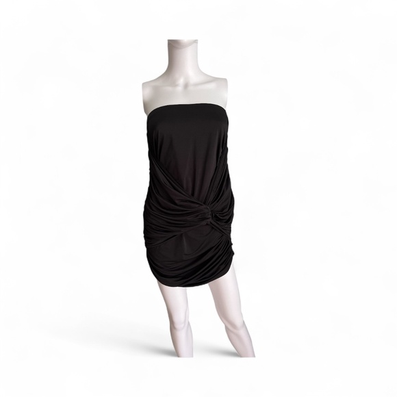 Fashion Nova Black Ruched Strapless Mini Dress 1X - Picture 2 of 7